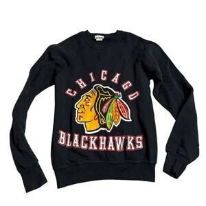 Vintage Chicago Blackhawk Sweatshirt Women's Small Black Made in USA PJ